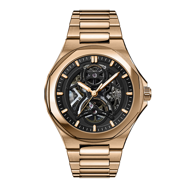 Daniel Gorman DG9111 Luxe mechanische Hollow Out Watch Men\'s waterdichte horloge Leisure Luminous roestvrijstalen riemriem topmerk luxe horloge